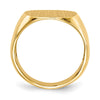 Gold Polished Rounded Square Closed Back Signet Ring