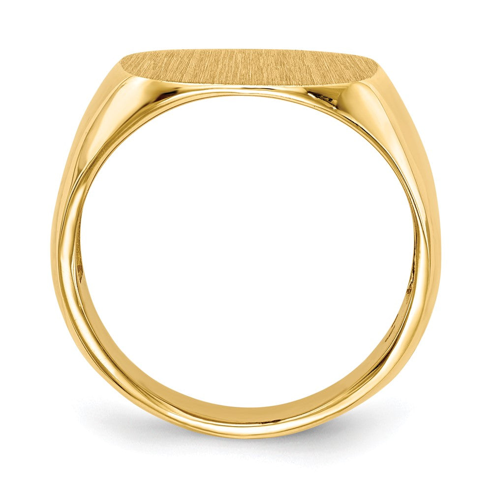 Gold Polished Rounded Square Closed Back Signet Ring