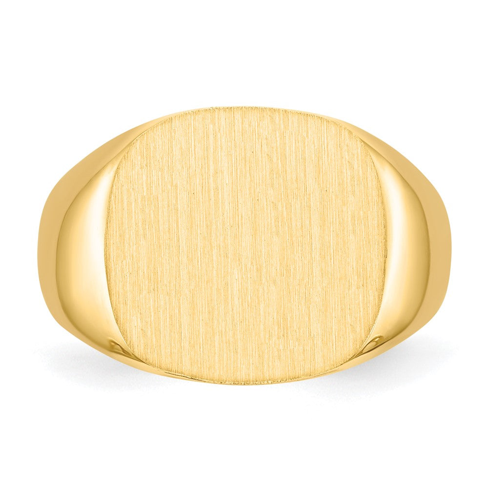 Gold Polished Rounded Square Closed Back Signet Ring