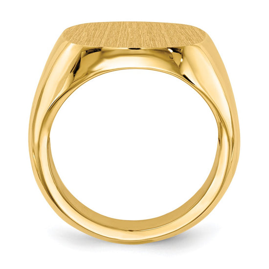 Gold Polished Rounded Square Closed Back Signet Ring