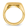 Gold Polished Rounded Square Closed Back Signet Ring