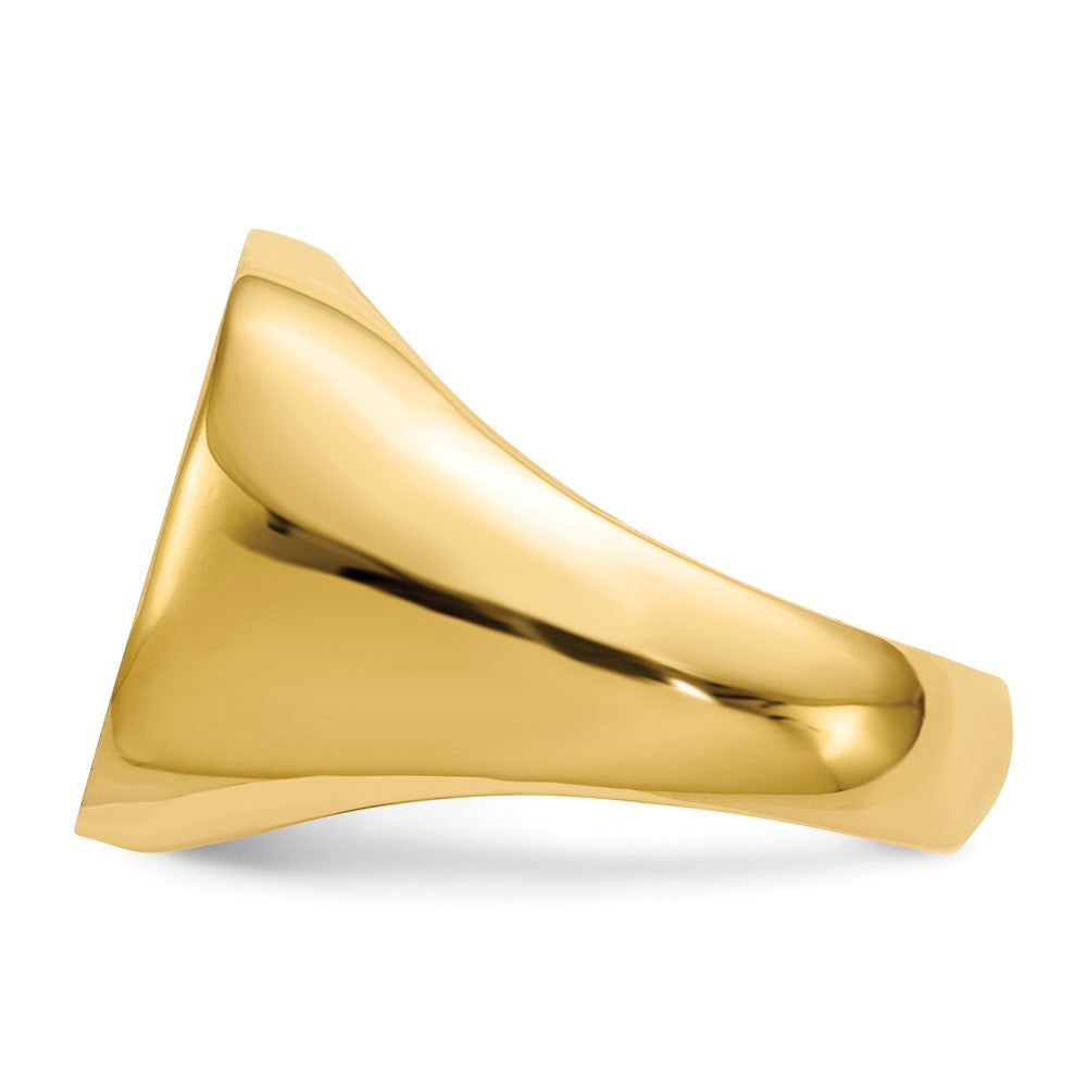 Gold Polished Rounded Square Closed Back Signet Ring