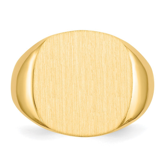 Gold Polished Rounded Square Closed Back Signet Ring