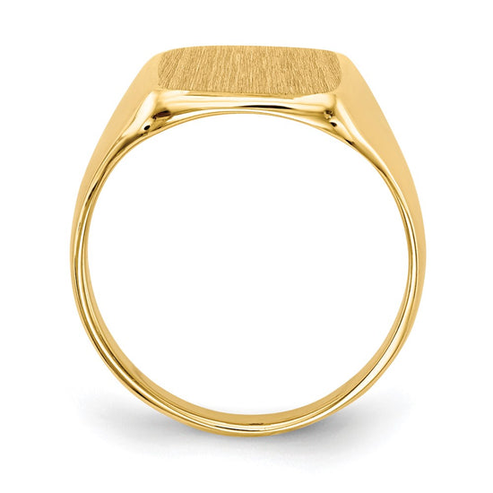14k 10.0x10.0mm Cushion Closed Back Signet Ring