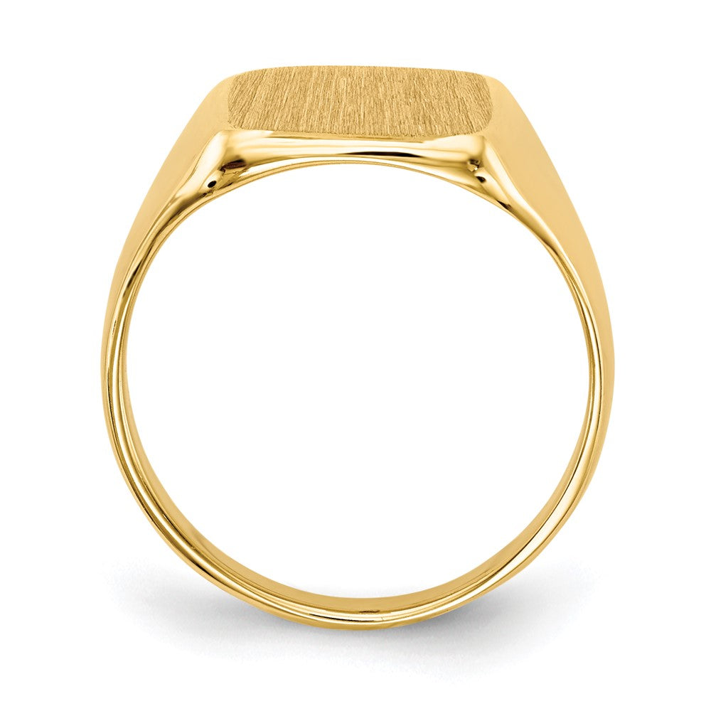 14k 10.0x10.0mm Cushion Closed Back Signet Ring