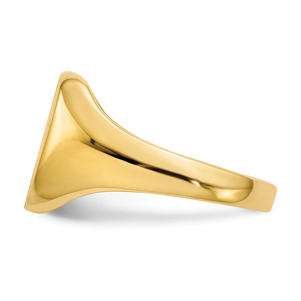 14k 10.0x10.0mm Cushion Closed Back Signet Ring