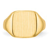 14k 10.0x10.0mm Cushion Closed Back Signet Ring