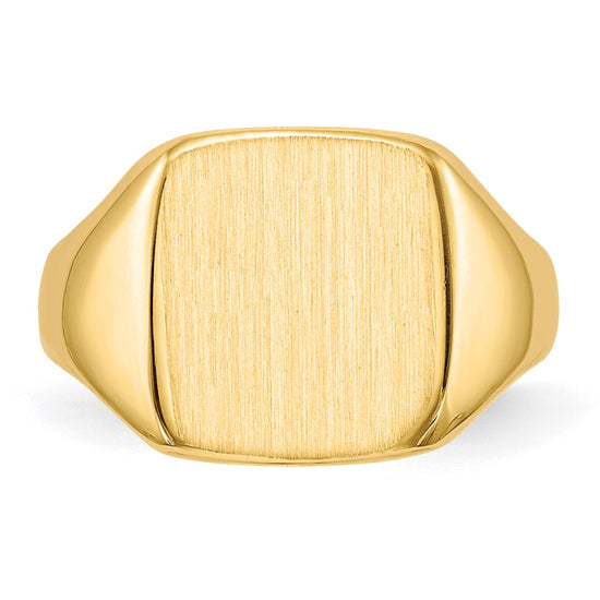 10k 10.0x10.0mm Square Closed Back Signet Ring