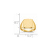 14k 10.0x10.0mm Cushion Closed Back Signet Ring