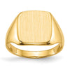 10k 10.0x10.0mm Square Closed Back Signet Ring