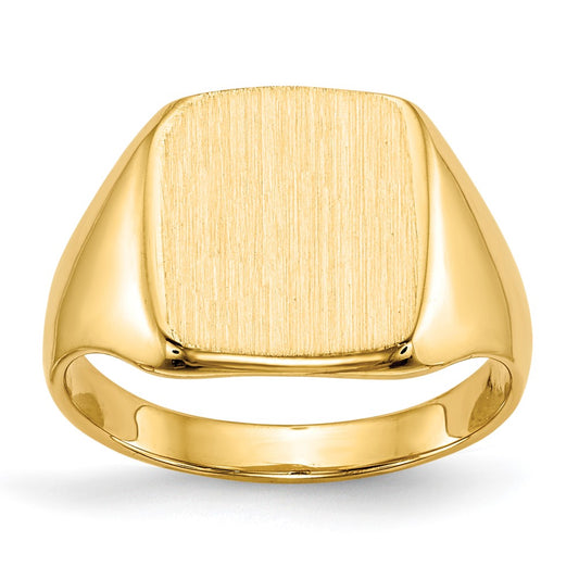 10k 10.0x10.0mm Square Closed Back Signet Ring