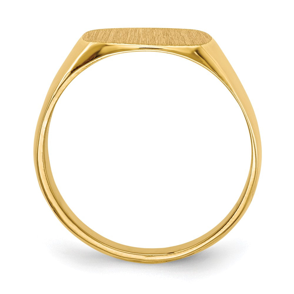 14k 13.0x12.0mm Cushion Closed Back Mens Signet Ring