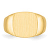 14k 13.0x12.0mm Cushion Closed Back Mens Signet Ring