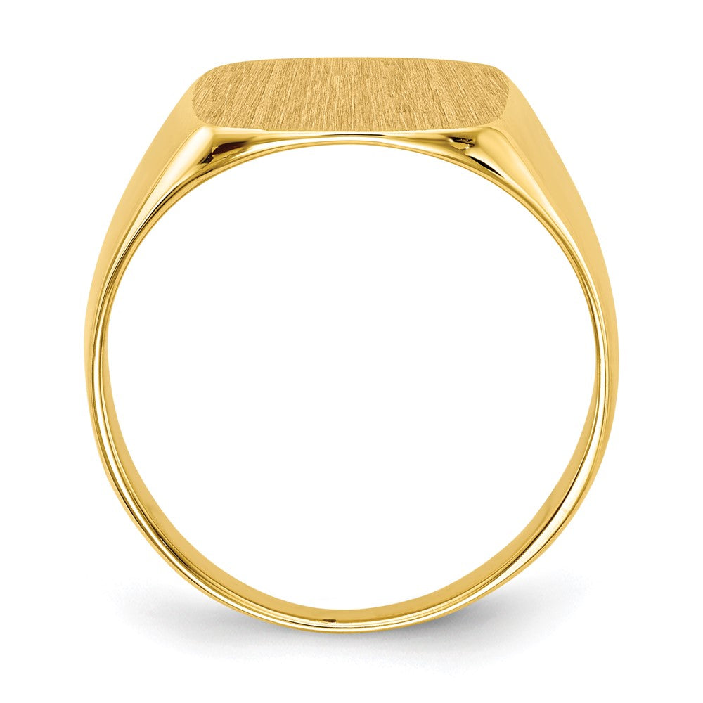 10k 15.0x13.5mm Cushion-shaped Closed Back Mens Signet Ring