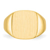 14k 13.5x15.0mm Cushion Closed Back Mens Signet Ring