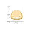 14k 13.5x15.0mm Cushion Closed Back Mens Signet Ring