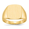 10k 15.0x13.5mm Cushion-shaped Closed Back Mens Signet Ring