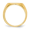14k 15.5x14.0mm Cushion Closed Back Mens Signet Ring