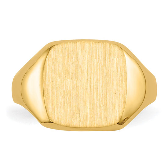 14k 10.0x10.0mm Cushion Open Back Signet Ring