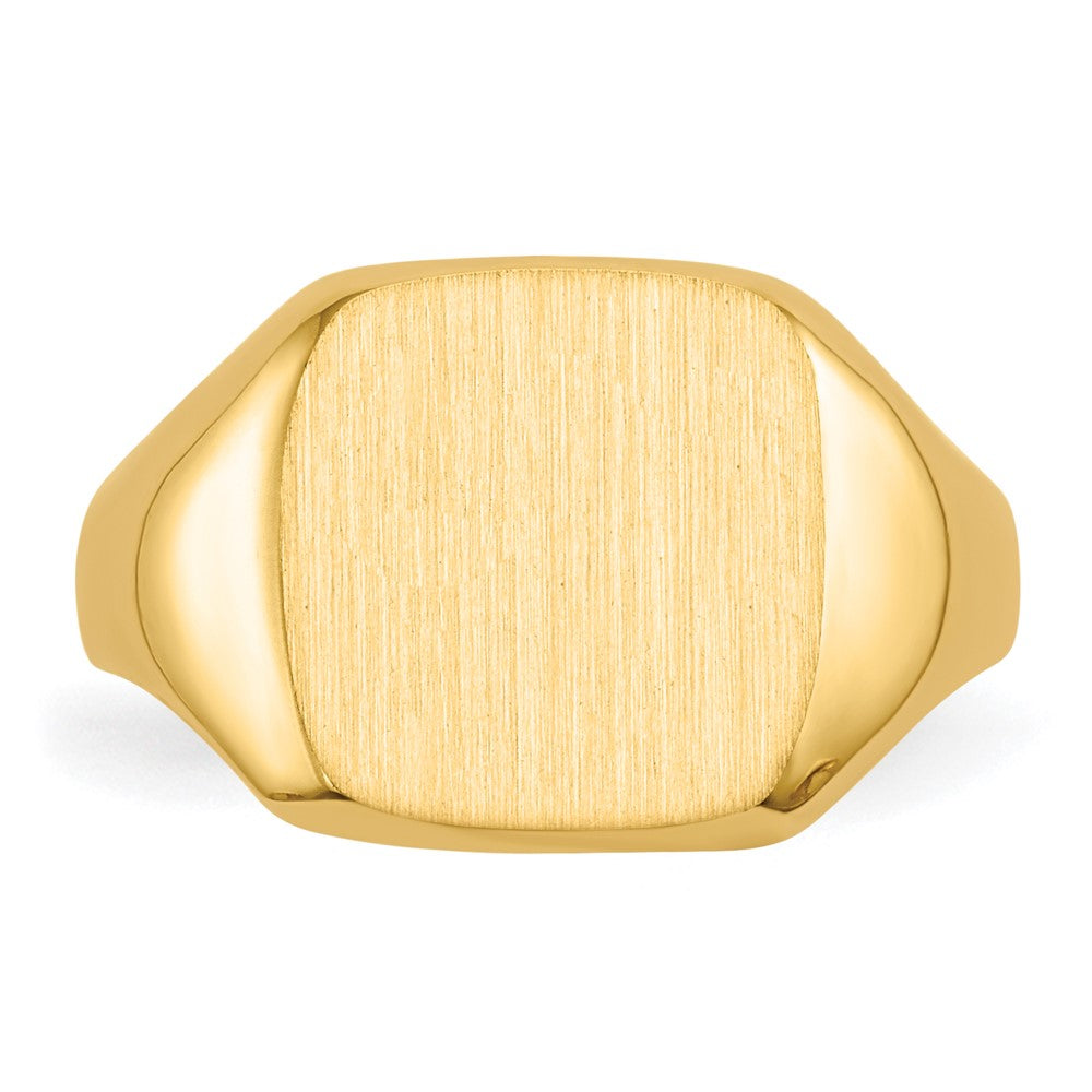 14k 10.0x10.0mm Cushion Open Back Signet Ring