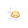 14k 10.0x10.0mm Cushion Open Back Signet Ring