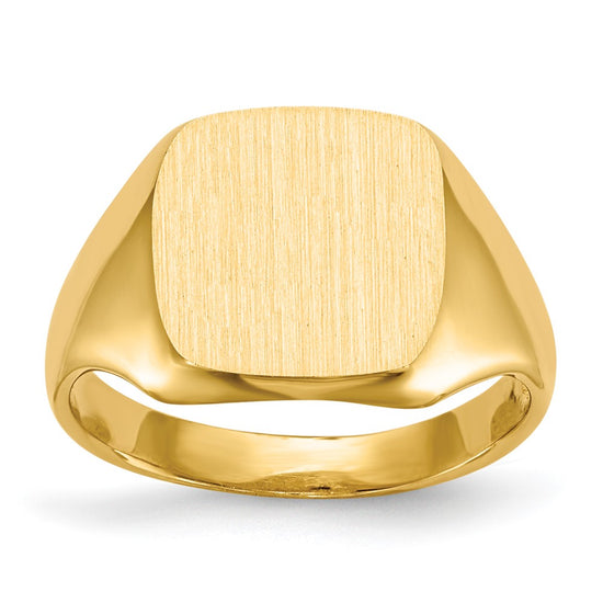 Gold Polished Square Closed Back Signet Rings