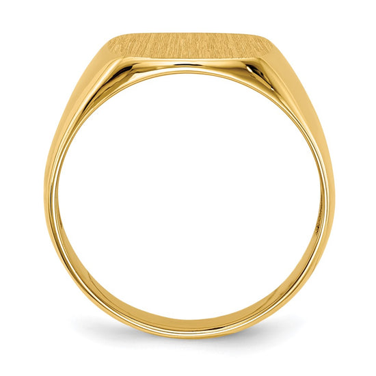 Gold Polished Rounded Square Closed Back Signet Ring