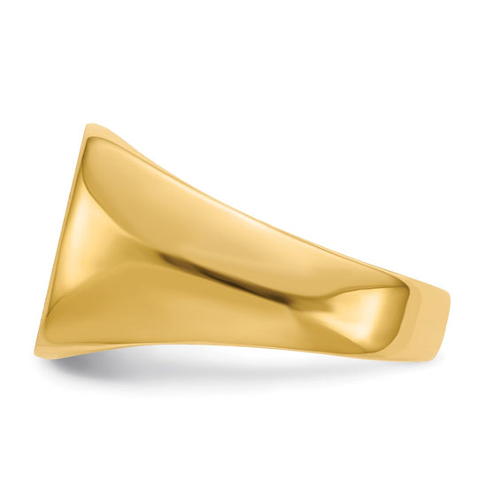 Gold Polished Rounded Square Closed Back Signet Ring
