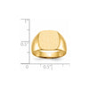 Gold Polished Rounded Square Closed Back Signet Ring