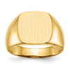Gold Polished Rounded Square Closed Back Signet Ring