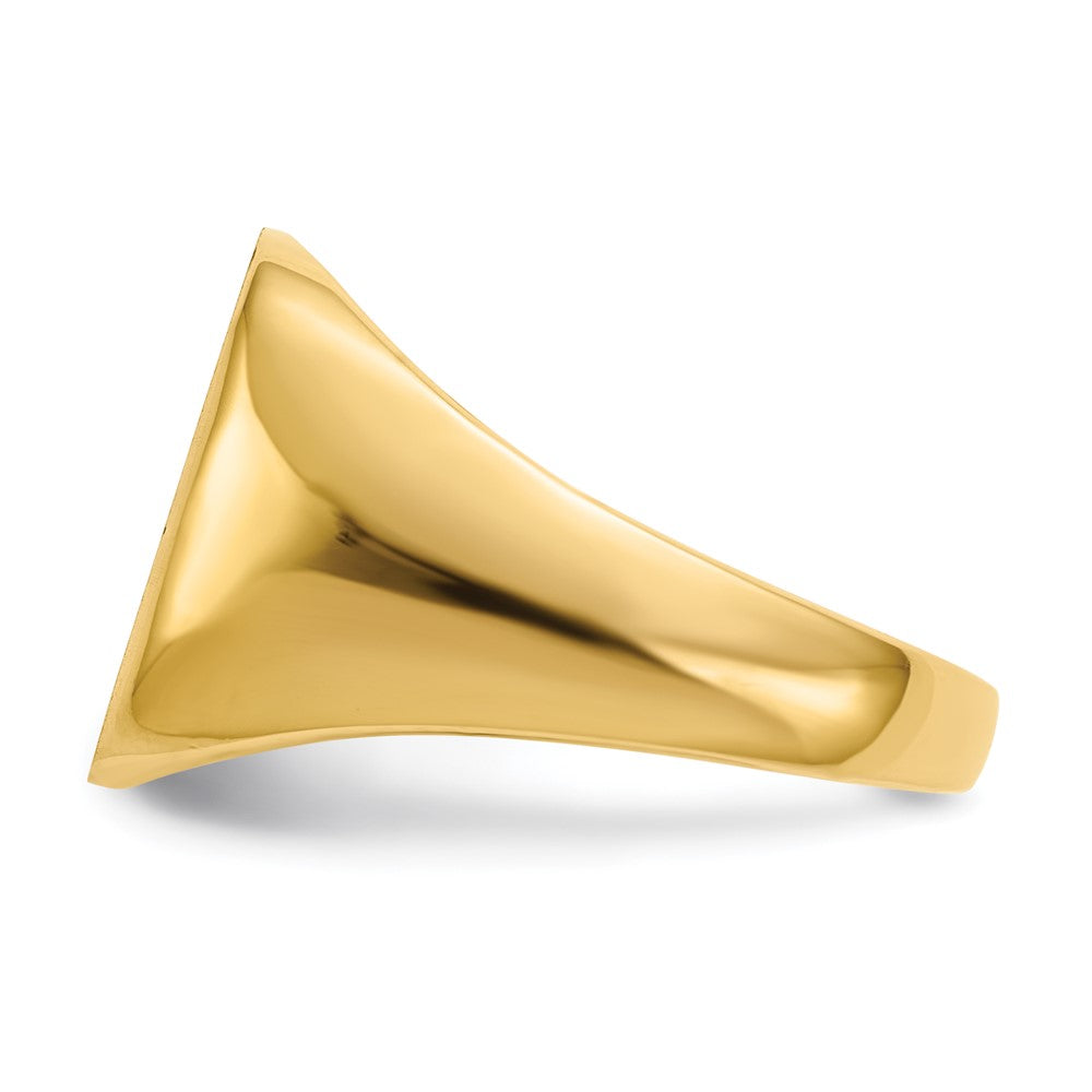 Gold Polished Rounded Square Closed Back Signet Ring