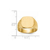 Gold Polished Grooved Open Back Signet Rings