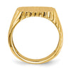 Gold Polished Grooved Open Back Signet Rings