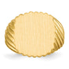 Gold Polished Grooved Open Back Signet Rings