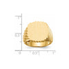 Gold Polished Grooved Open Back Signet Rings