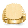 Gold Polished Grooved Open Back Signet Rings
