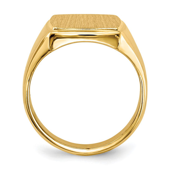 Gold Polished Squared Border Signet Ring