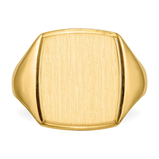 Gold Polished Squared Border Signet Ring