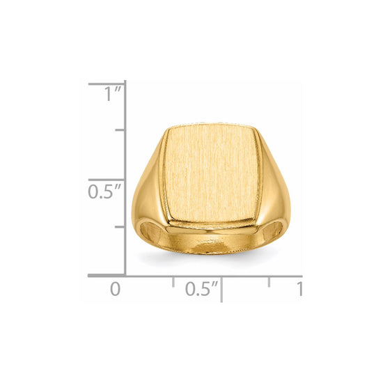 Gold Polished Squared Border Signet Ring