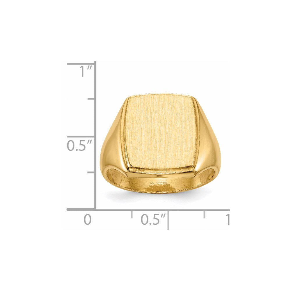 Gold Polished Squared Border Signet Ring