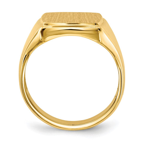 Gold Polished Squared Border Signet Ring