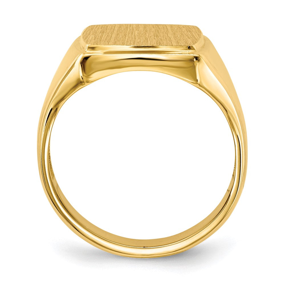 Gold Polished Squared Border Signet Ring