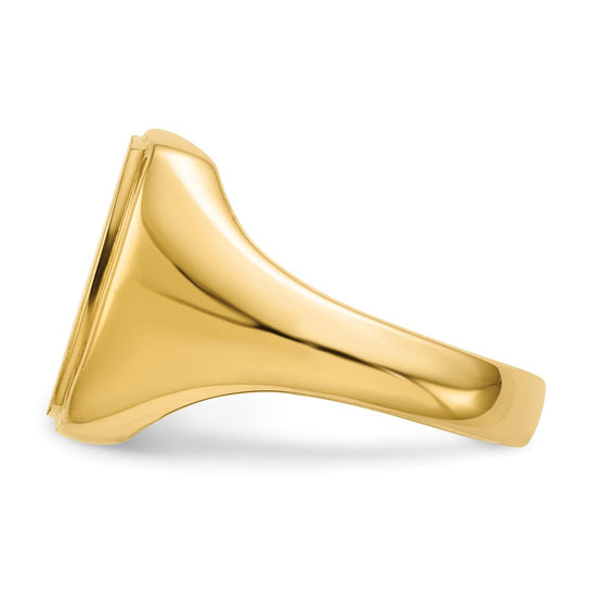 Gold Polished Squared Border Signet Ring