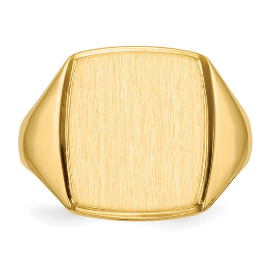 Gold Polished Squared Border Signet Ring