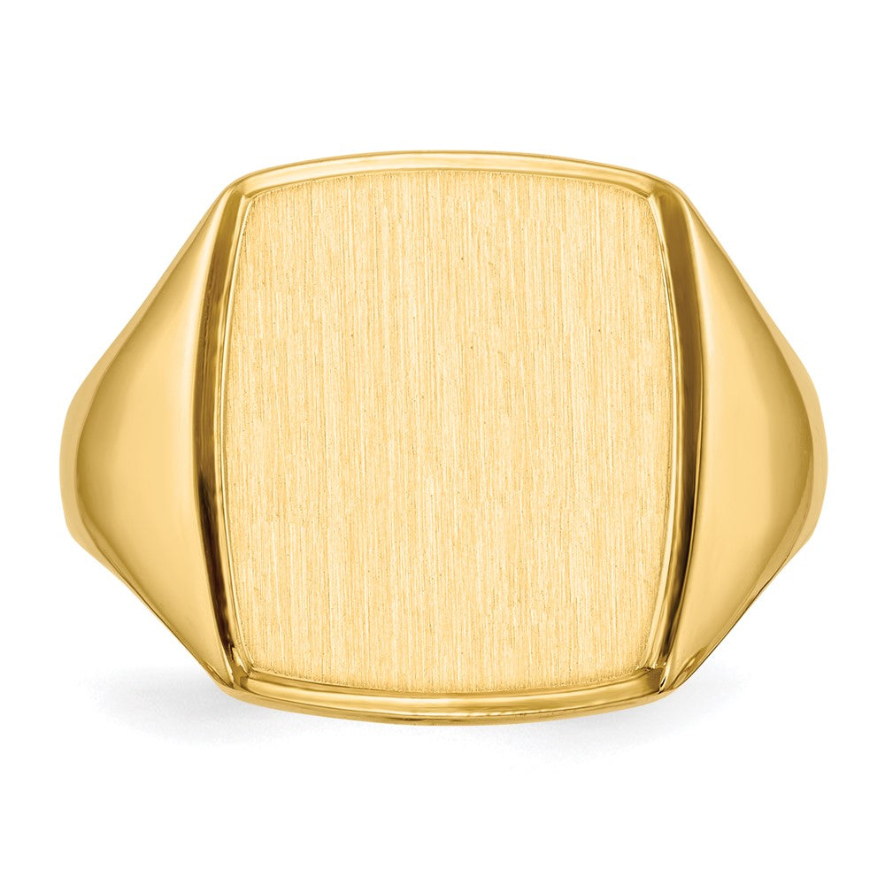 Gold Polished Squared Border Signet Ring