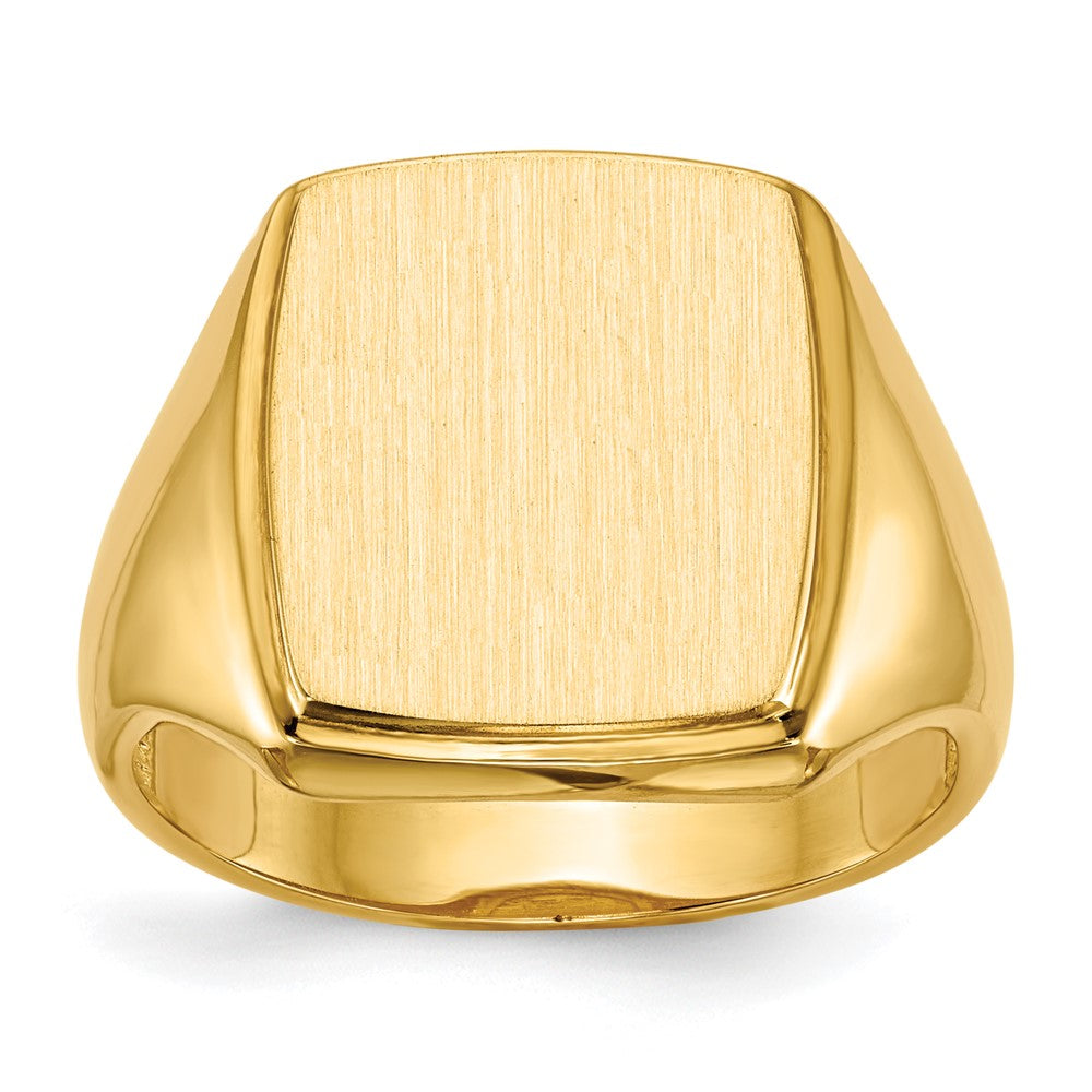 Gold Polished Squared Border Signet Ring