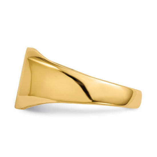 Gold Polished Octagonal Closed Back Signet Ring
