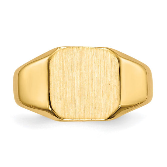 Gold Polished Octagonal Closed Back Signet Ring