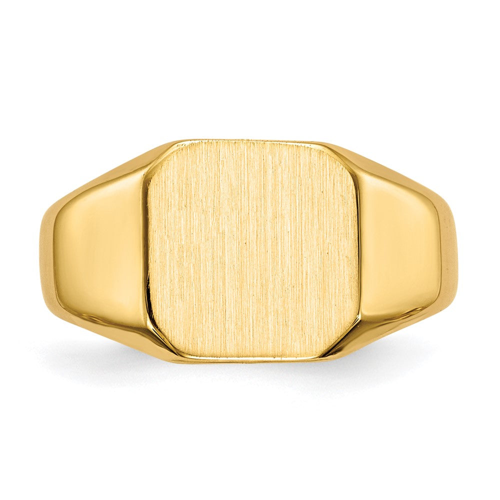 Gold Polished Octagonal Closed Back Signet Ring