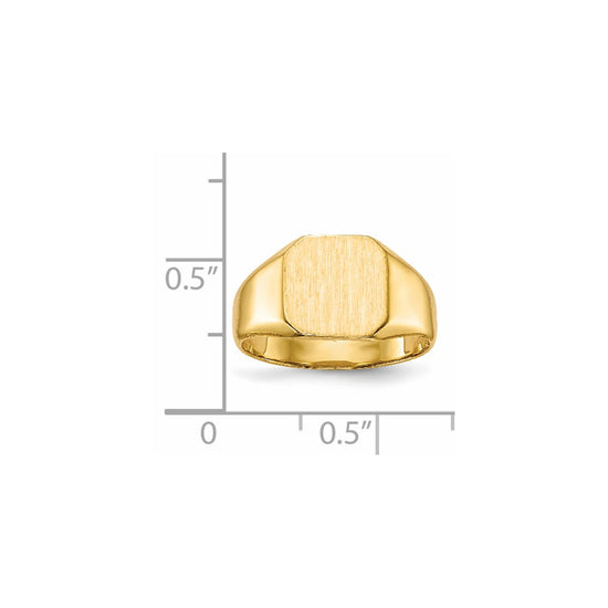 Gold Polished Octagonal Closed Back Signet Ring